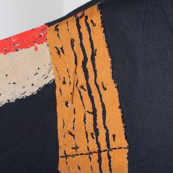 Vintage Creazioni Effeci 1980s Colorblock Geometric Abstract Blouse Oversized - Picture 5 of 10